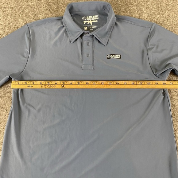 Black Rifle Coffee Company BRCC Men's Medium Gray Performance Polo Shirt - Picture 4 of 8